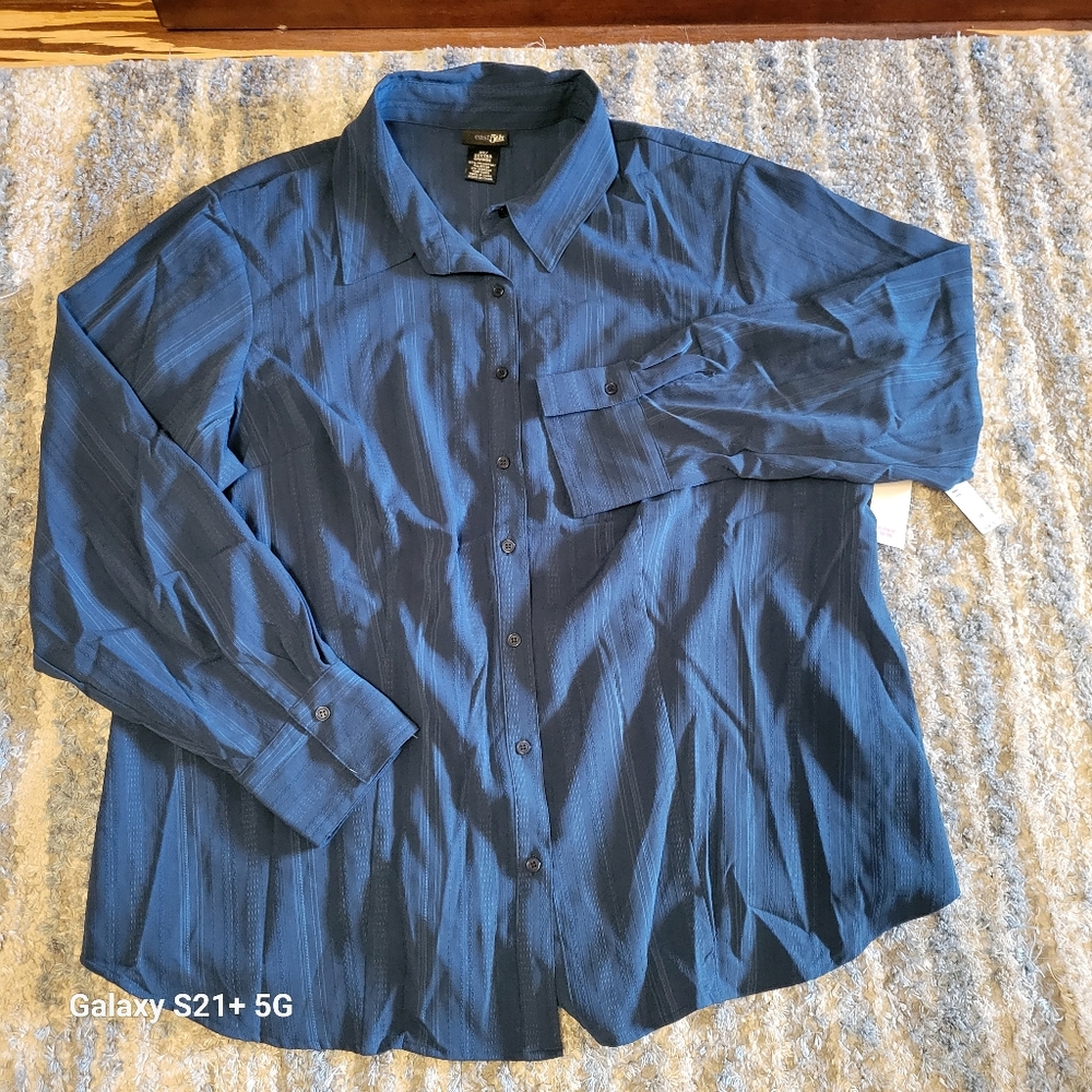 NWT Aqua Plus-Size **East 5th Button-Up Shirt 2X**